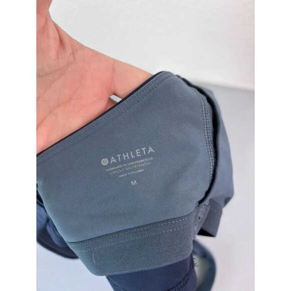 Athleta‎ women's medium blue grey transcend color block cropped sports bra - Picture 5 of 5